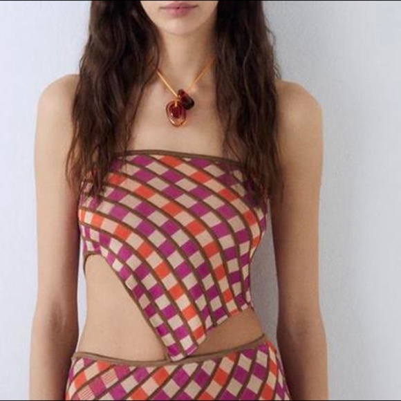 Gimaguas Tops - Gimaguas Bestia Top - Brown/Pink/Orange - Size S